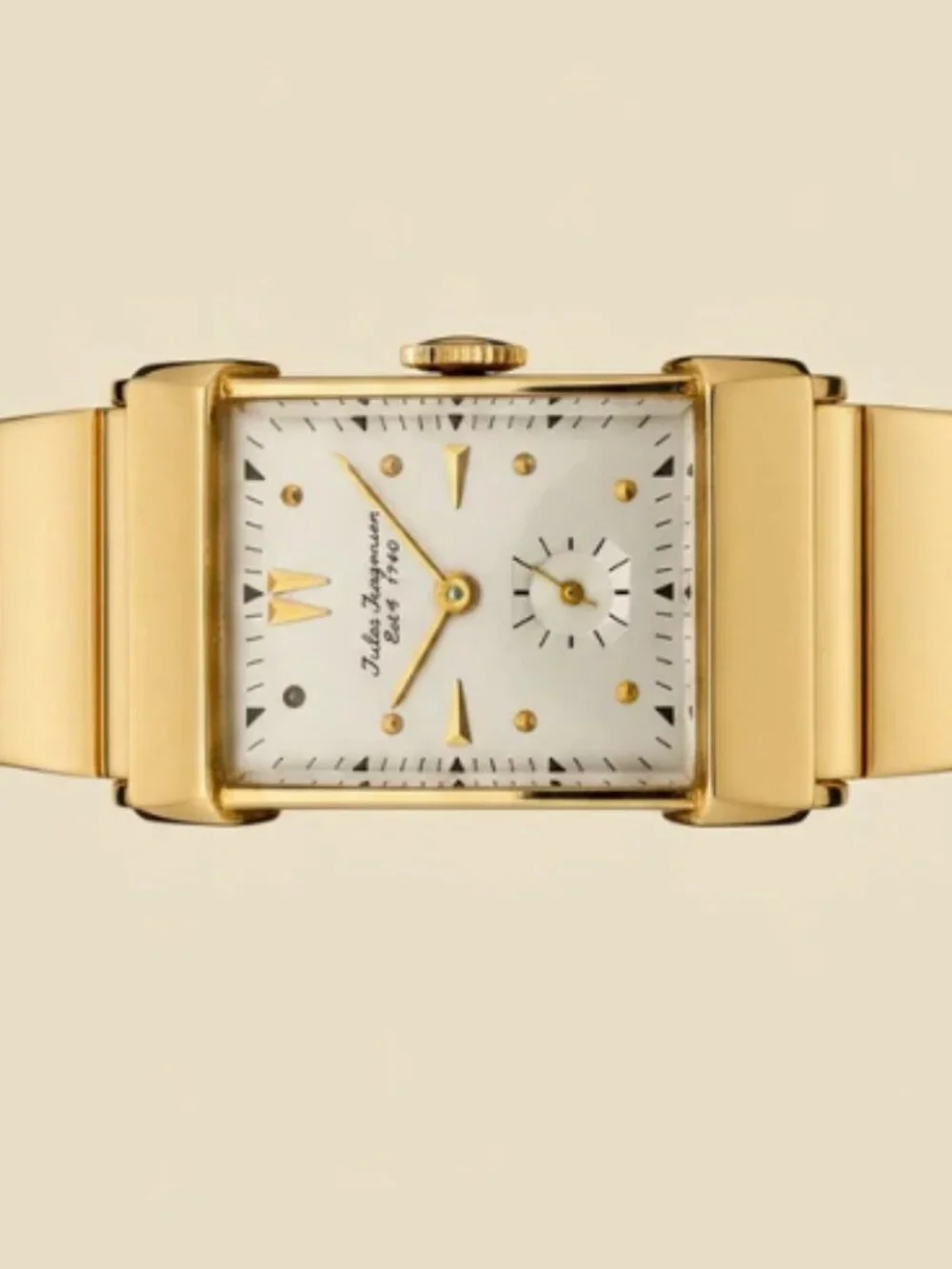 14 Jules Jurgenson Men's 14K Solid Gold Men's Elegant Wrist Watch